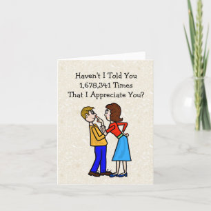 Carte Funny Husband Appreciation Day Aggeration Card