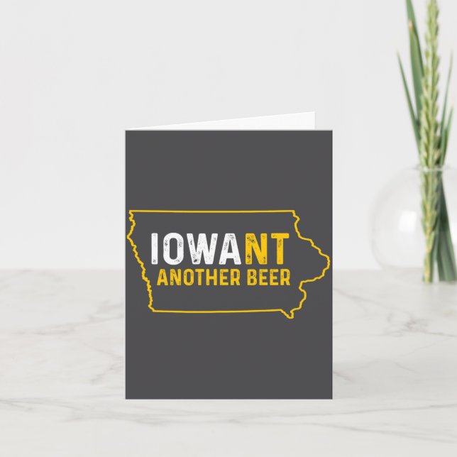 Carte Funny Iowant Another Beer Iowa Beer Distressed  (Devant)