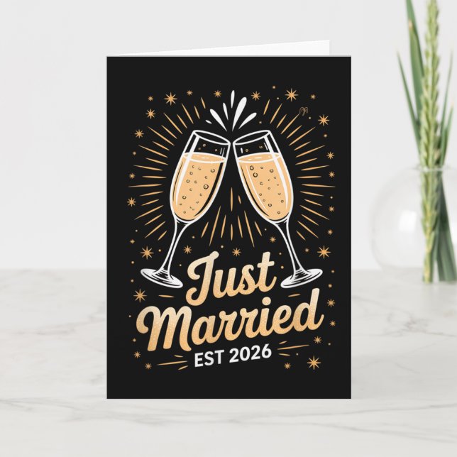Carte Funny Just Married Newlywed Honeymoon Couple 2026  (Devant)