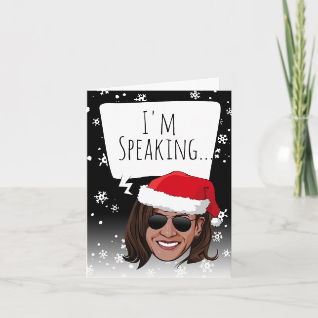 Carte Funny Kamala Christmas : Je parle (Devant)