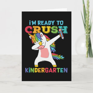 Carte Funny Kindergarten Kid Back School Unicorne Dabbin