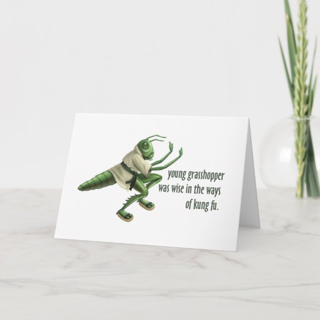 Carte Funny Kung Fu Grasshopper (Devant)
