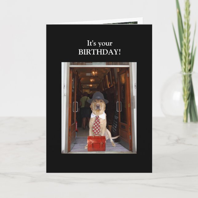 Carte Funny Lab Homme Anniversaire (Devant)