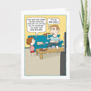 Carte Funny Lazy Canapé pomme de terre Anniversaire