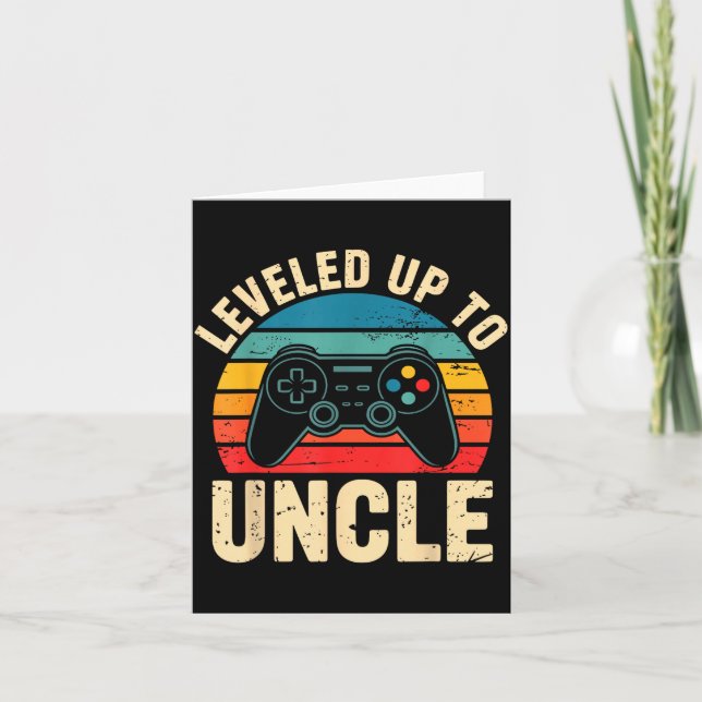 Carte Funny Leveled Up To Uncle Video Gamers Gaming Cute (Devant)