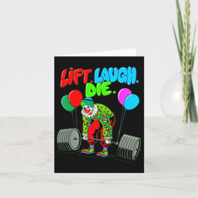 Carte Funny Lift Laugh Die Gym Poids Bodybuilding (Devant)
