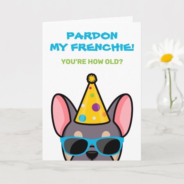 Carte Funny Lilac Tan French Bulldog Frenchie Anniversai (Petite plante)