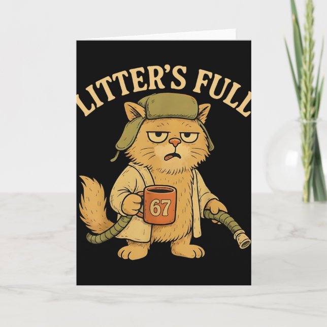 Carte Funny Litter’s Full Cat Parody 67 Six Seven Meme  (Devant)