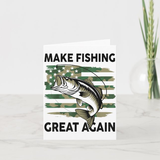 Carte Funny Make Fishing Great Again Camo B Fish America (Devant)