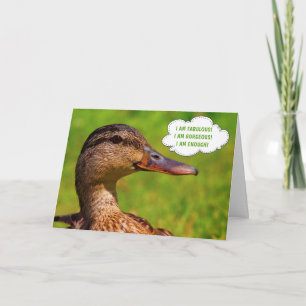 Carte Funny Mallard Duck Affirmation Anniversaire