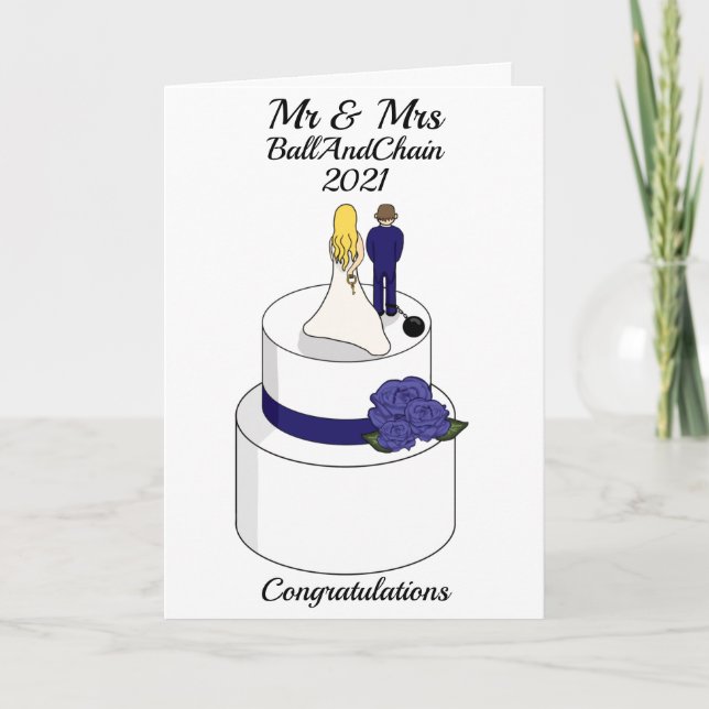 Carte Funny Mariage Day Félicitations Voiture personnali (Devant)