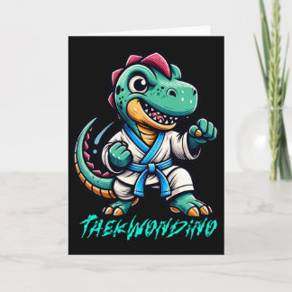 Carte Funny Martial Arts Karate Taekwondo Dino Animal Cu