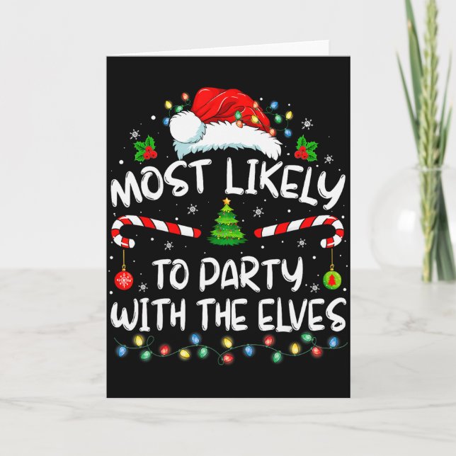 Carte Funny Matching Christmas Most Likely To Party With (Devant)
