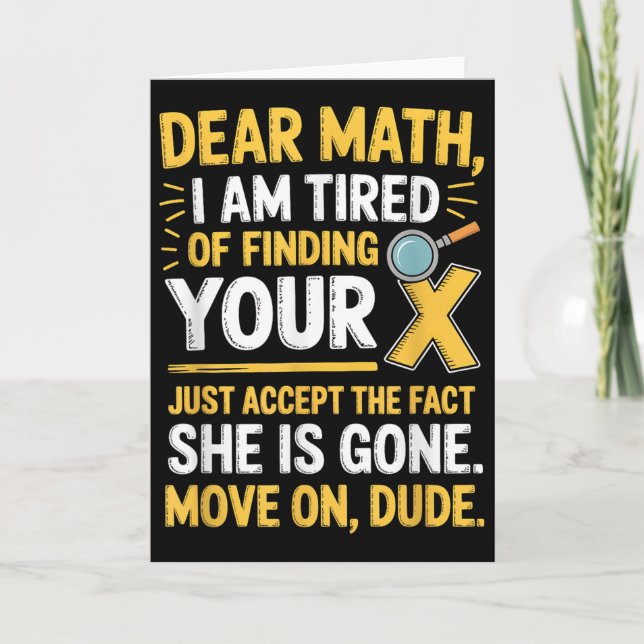Carte Funny Math Design For Boys Girls Math Teachers Men (Devant)