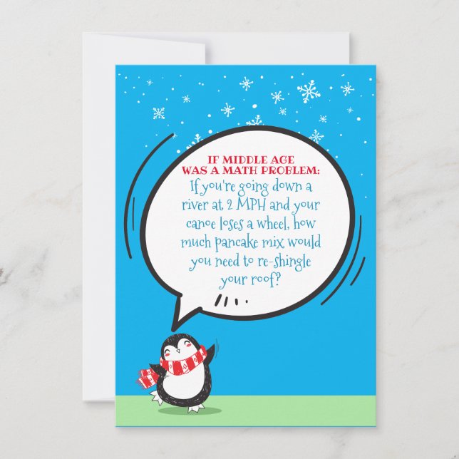 Carte Funny Math Problem Middle Age Birthday Card (Devant)