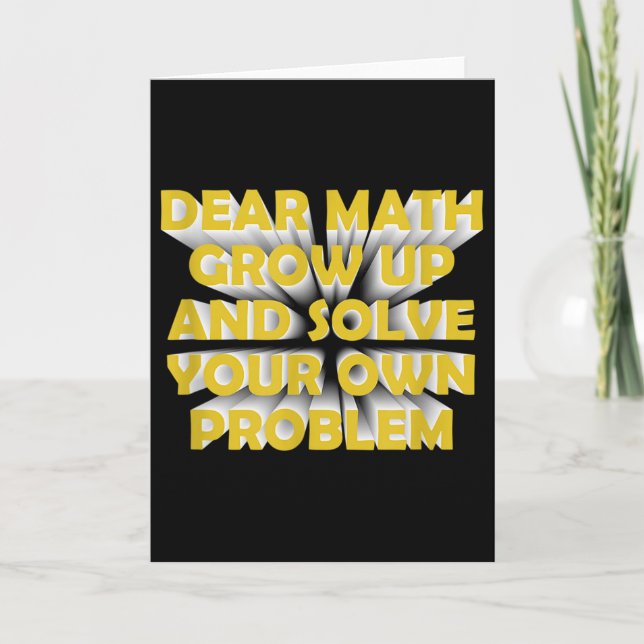 Carte Funny Math Quote For Girls Boys Teens Men Women De (Devant)