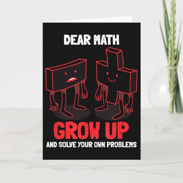 Carte Funny Math Quote Girls Boys Teens Men Women Dear M (Devant)