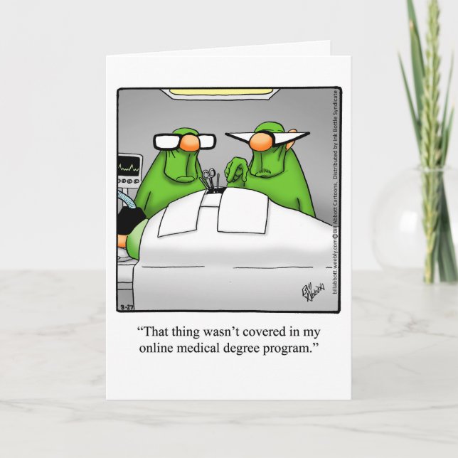 Carte Funny Médicale School Félicitations Diplôme (Devant)