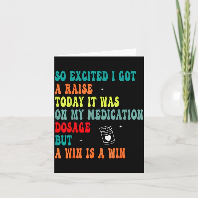 Carte Funny Medication Dosage Joke Dark Humor Sarcastic  (Devant)