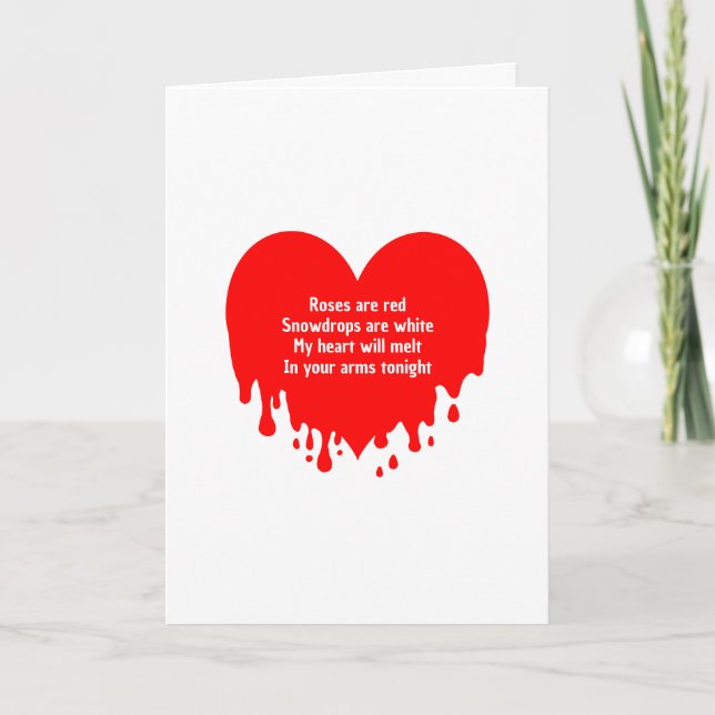 Carte Funny Melt Heart Message personnalisé, Saint Valen (Devant)
