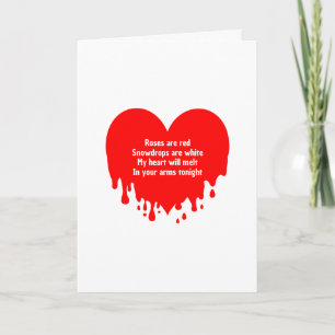 Carte Funny Melt Heart Message personnalisé, Saint Valen
