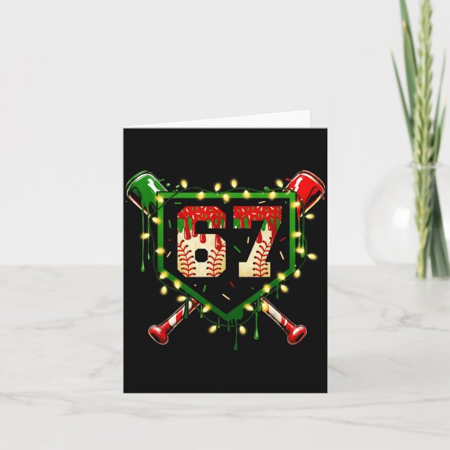 Carte Funny Meme 67 Christmas Baseball Ice Cream Men Boy (Devant)