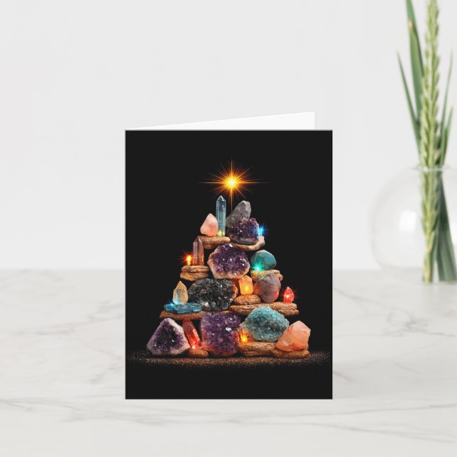 Carte Funny Minerals Christmas Tree Graphic Crystals  (Devant)