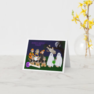 Carte Funny Monkey Halloween Folded Greeting Card