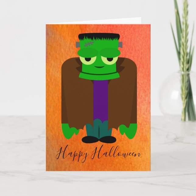 Carte Funny monstre franken thème Halloween (Devant)