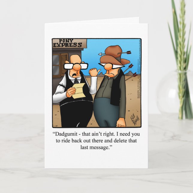 Carte Funny National Cowboy Day Grey Card (Devant)