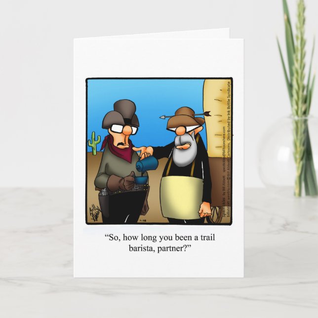 Carte Funny National Cowboy Day Grey Card (Devant)