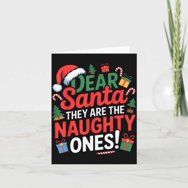 Carte Funny Naughty List Christmas Holiday Group  (Devant)