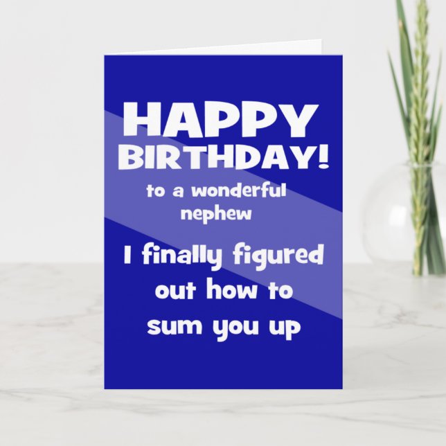 Carte funny nephew happy birthday wish (Devant)
