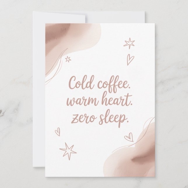Carte Funny New Mom Card - Cold Coffee Edition (Devant)