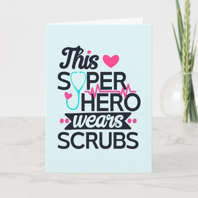 Carte Funny Nuring Superhero Dit Merci (Devant)