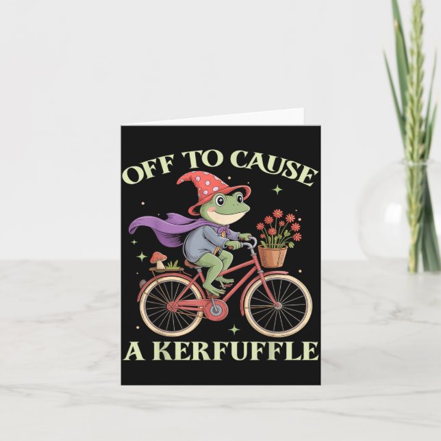 Carte Funny Off To Cause A Kerfuffle Whimsical Wizard Fr (Devant)