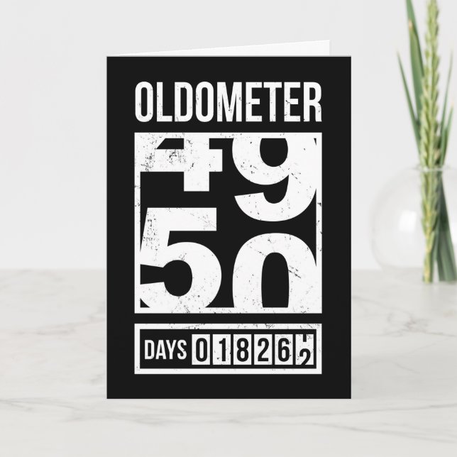 Carte Funny Oldometer 50e Anniversaire Carte, Sarcastiqu (Devant)