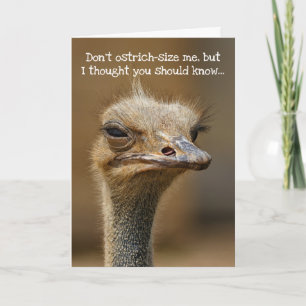 Carte Funny Ostrich Vieille Âge Anniversaire