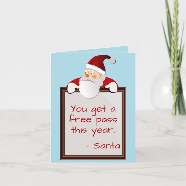 Carte Funny Père Noël Message Noël (Devant)