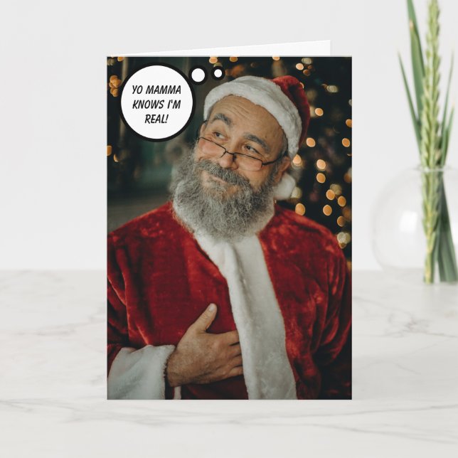 Carte Funny Père Noël, voeux de Noël (Devant)
