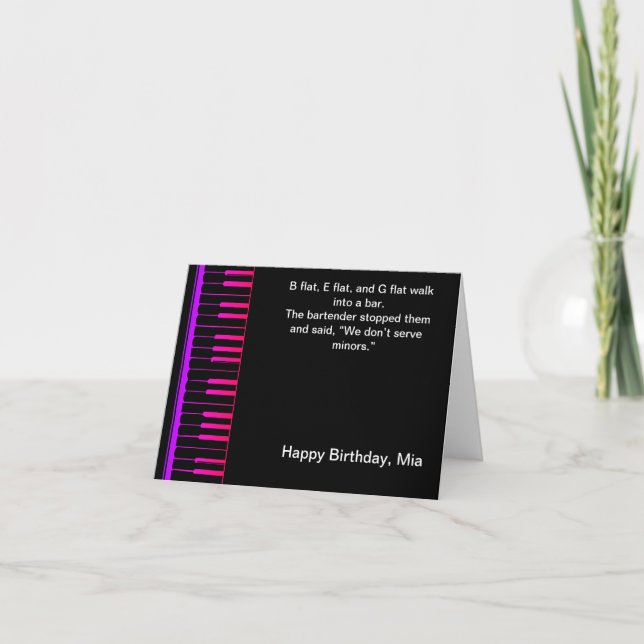 Carte Funny Piano Joke Anniversaire (Devant)