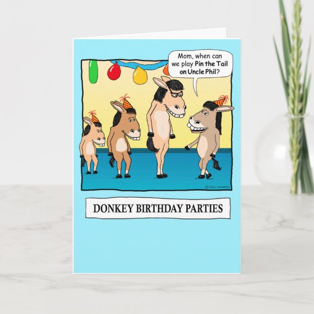 Carte Funny Pin the Tail on Donkey Birthday (Devant)