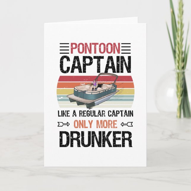 Carte Funny Pontoon Capitaine Pontooning Cadeau (Devant)