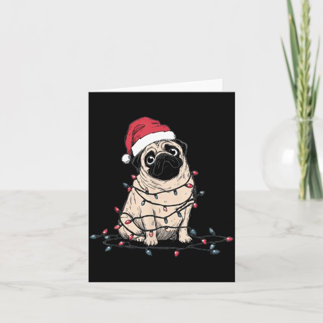 Carte Funny Pug Christmas Graphics Dog Lights Lover Owne (Devant)