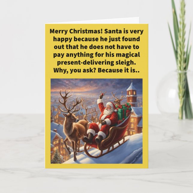 Carte Funny Pun à la maison Joyeux Noël (Devant)