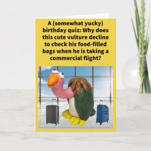 Carte Funny Pun Carrion Bagage Joyeux Anniversaire