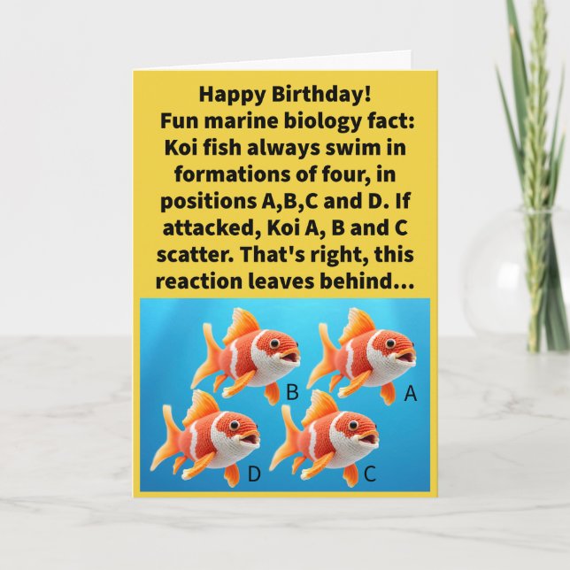 Carte Funny Pun D Koi Joyeux anniversaire (Devant)