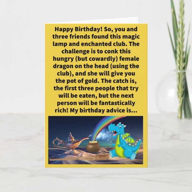 Carte Funny Pun Go Quart et Conk Her Happy Birthday (Devant)