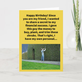 Carte Funny Pun Hedge Fund Manager Joyeux anniversaire