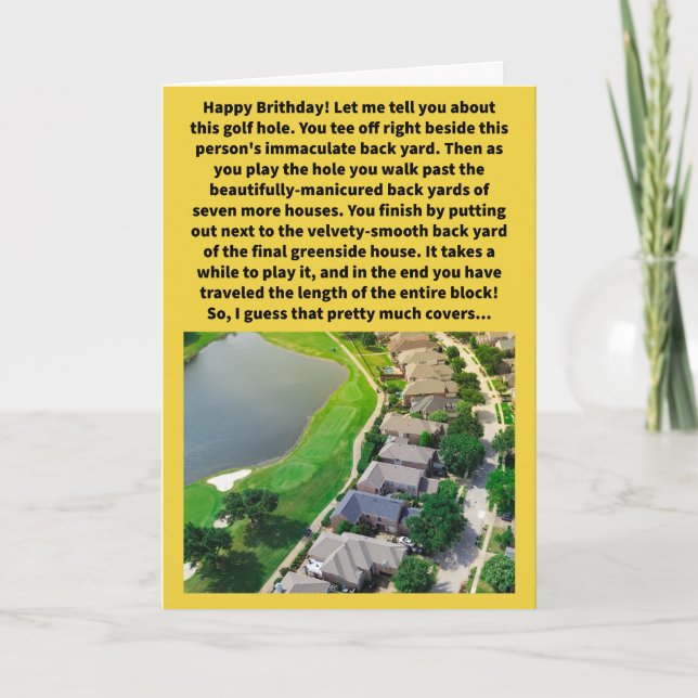 Carte Funny Pun Hole Neuf Yards Joyeux anniversaire (Devant)